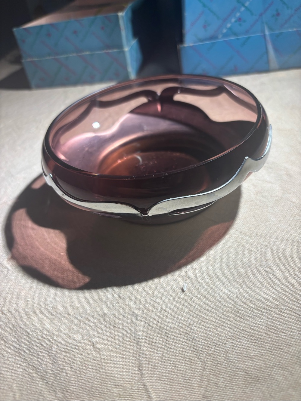 VINTAGE KROME KRAFT CAMBRIDGE FARBER BROS CANDY DISH